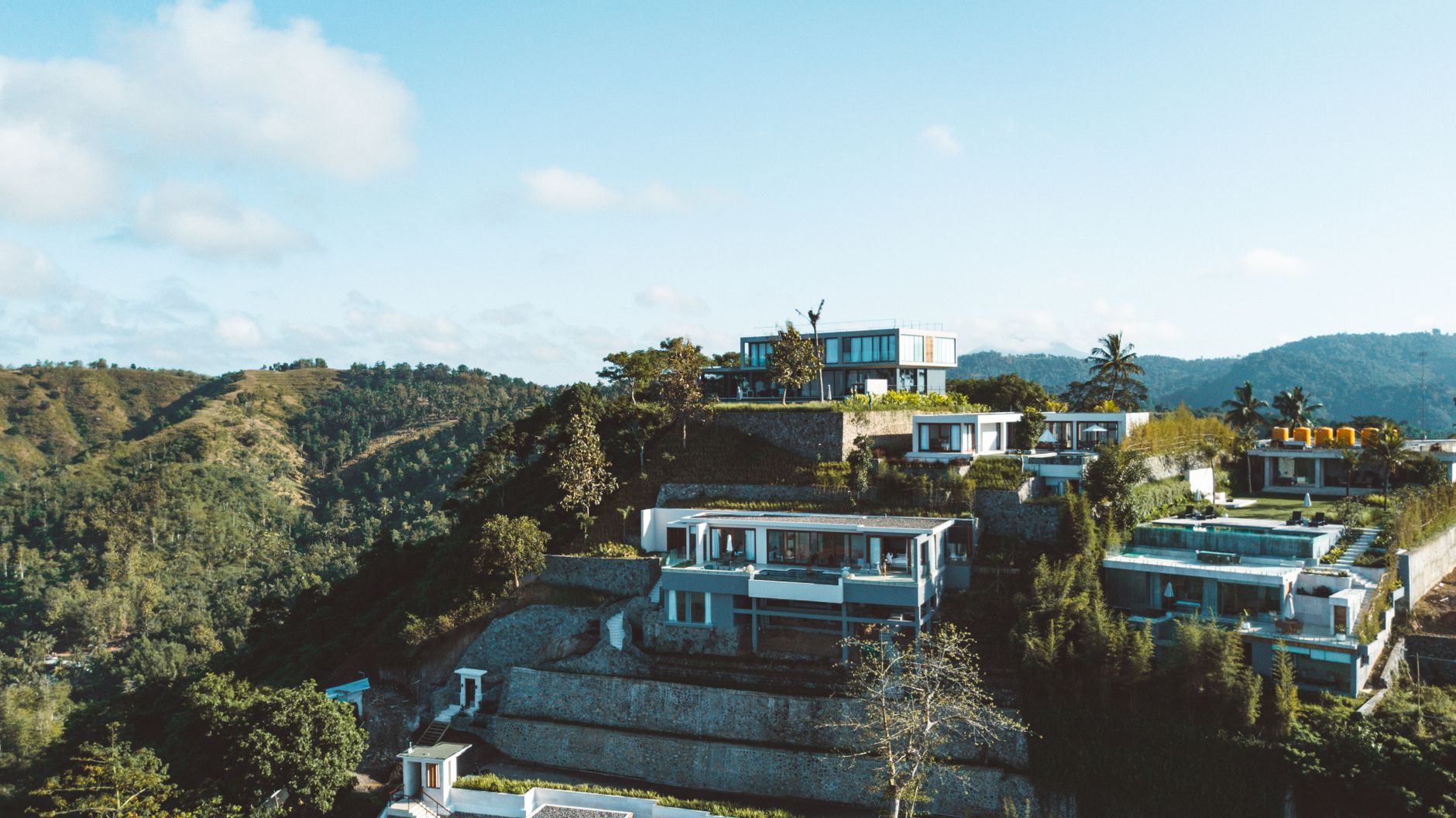 Hillside villas above the coast