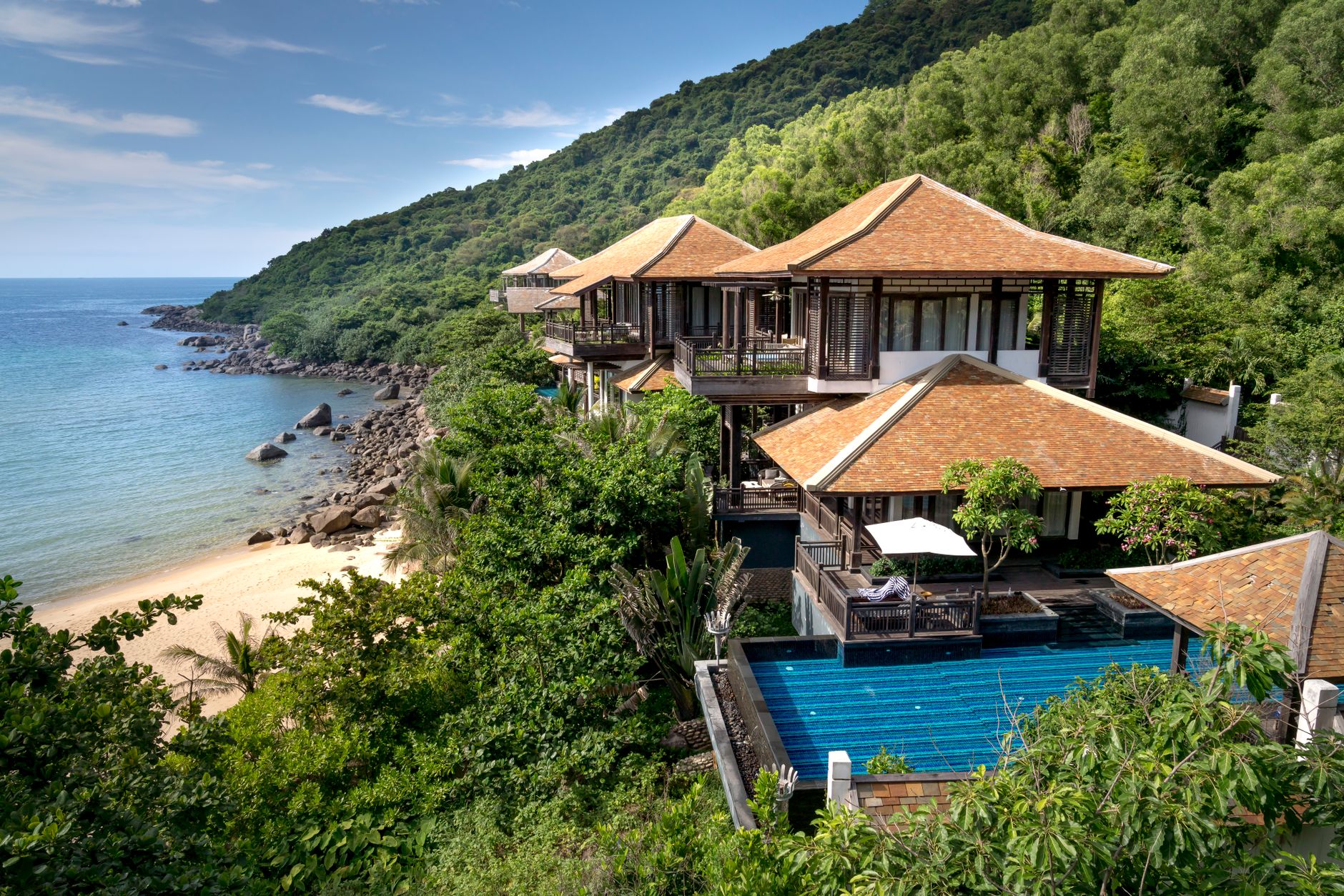 Villa terrace and pool